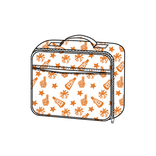 Baby Kids Team Orange Cheer Fireworks Zipper School Lunch Boxes Preorder