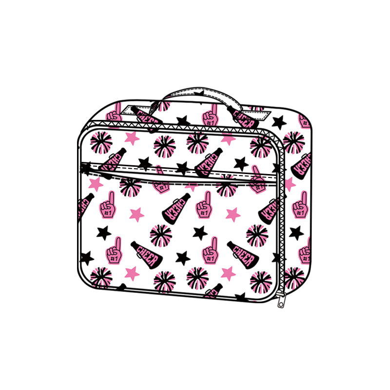 Baby Kids Team Black Pink Cheer Fireworks Zipper School Lunch Boxes Preorder