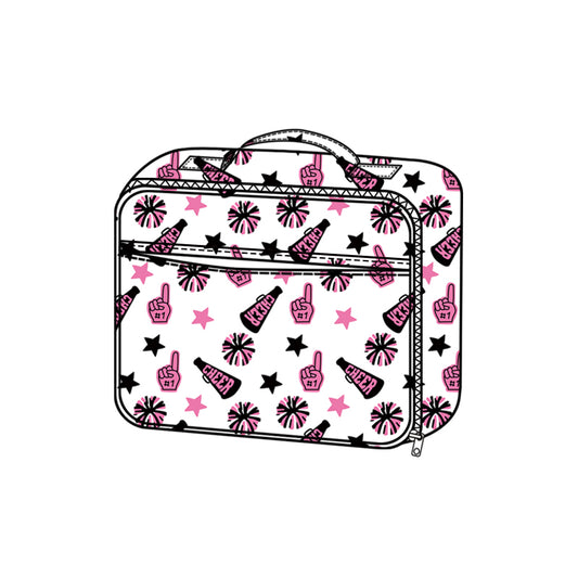Baby Kids Team Black Pink Cheer Fireworks Zipper School Lunch Boxes Preorder
