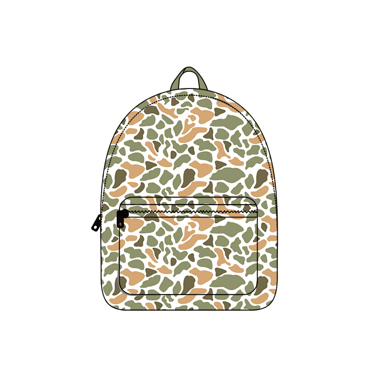 Baby Kids Green Yellow Camo Western Zipper School Back Bags Preorder