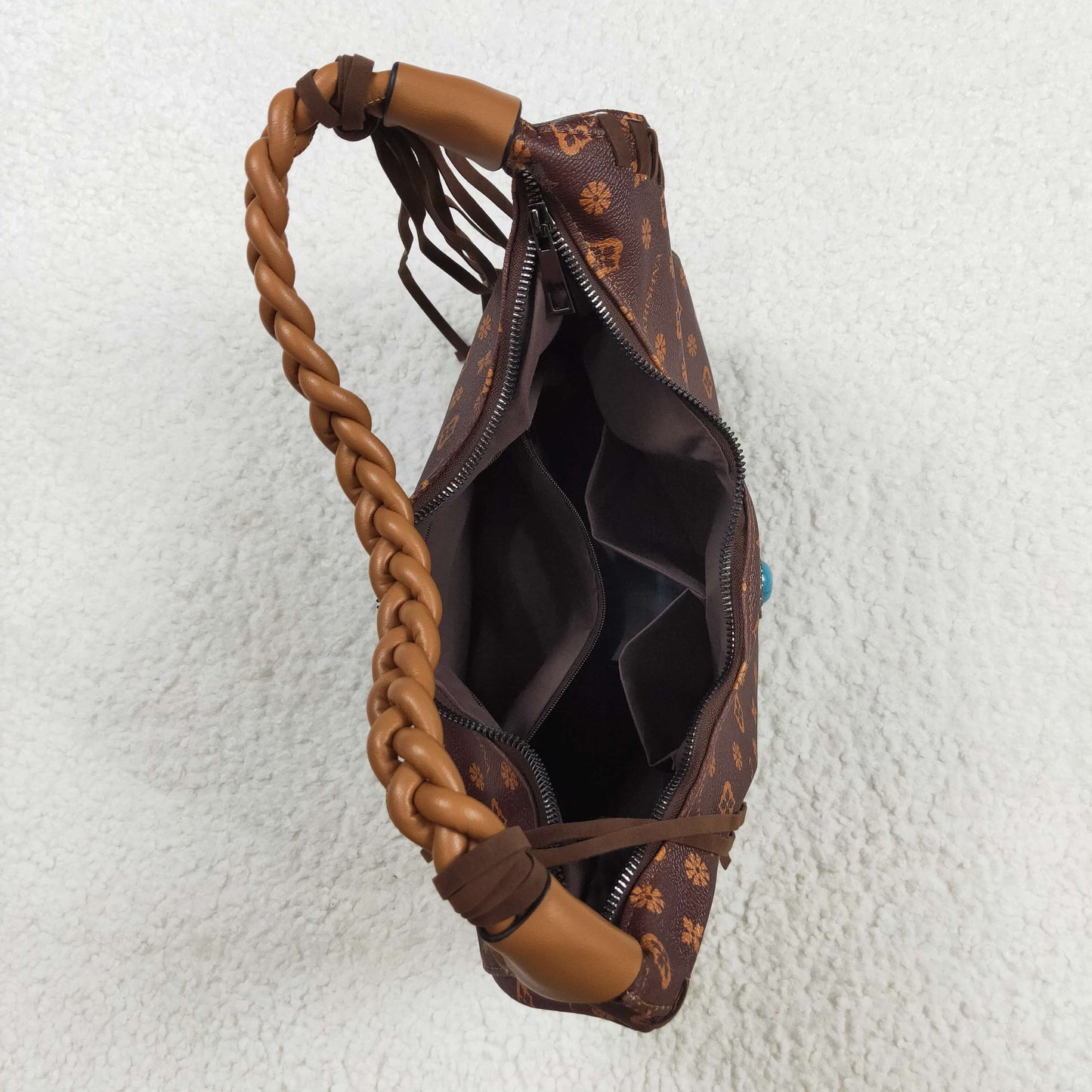 USA Turquoise Brown Handbags With Tassel