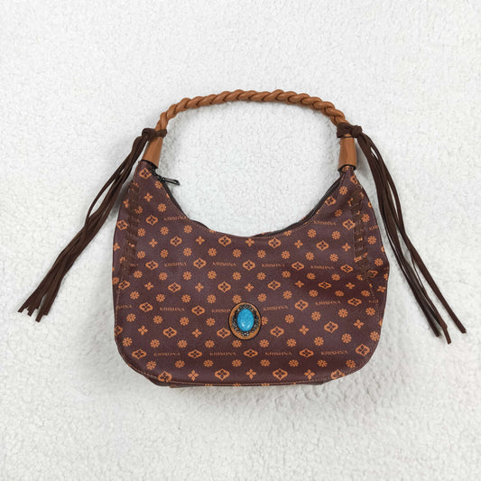 USA Turquoise Brown Handbags With Tassel