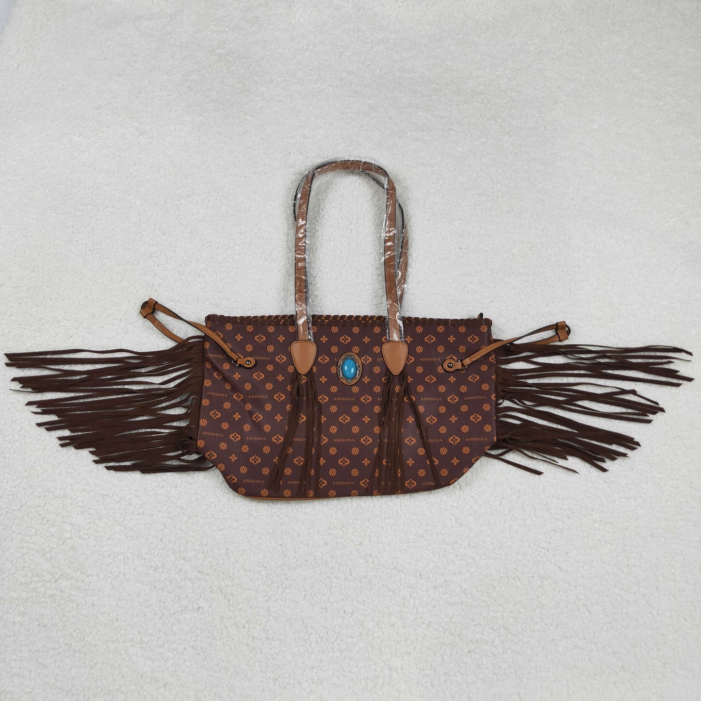 USA Turquoise Brown Handbags With Tassel