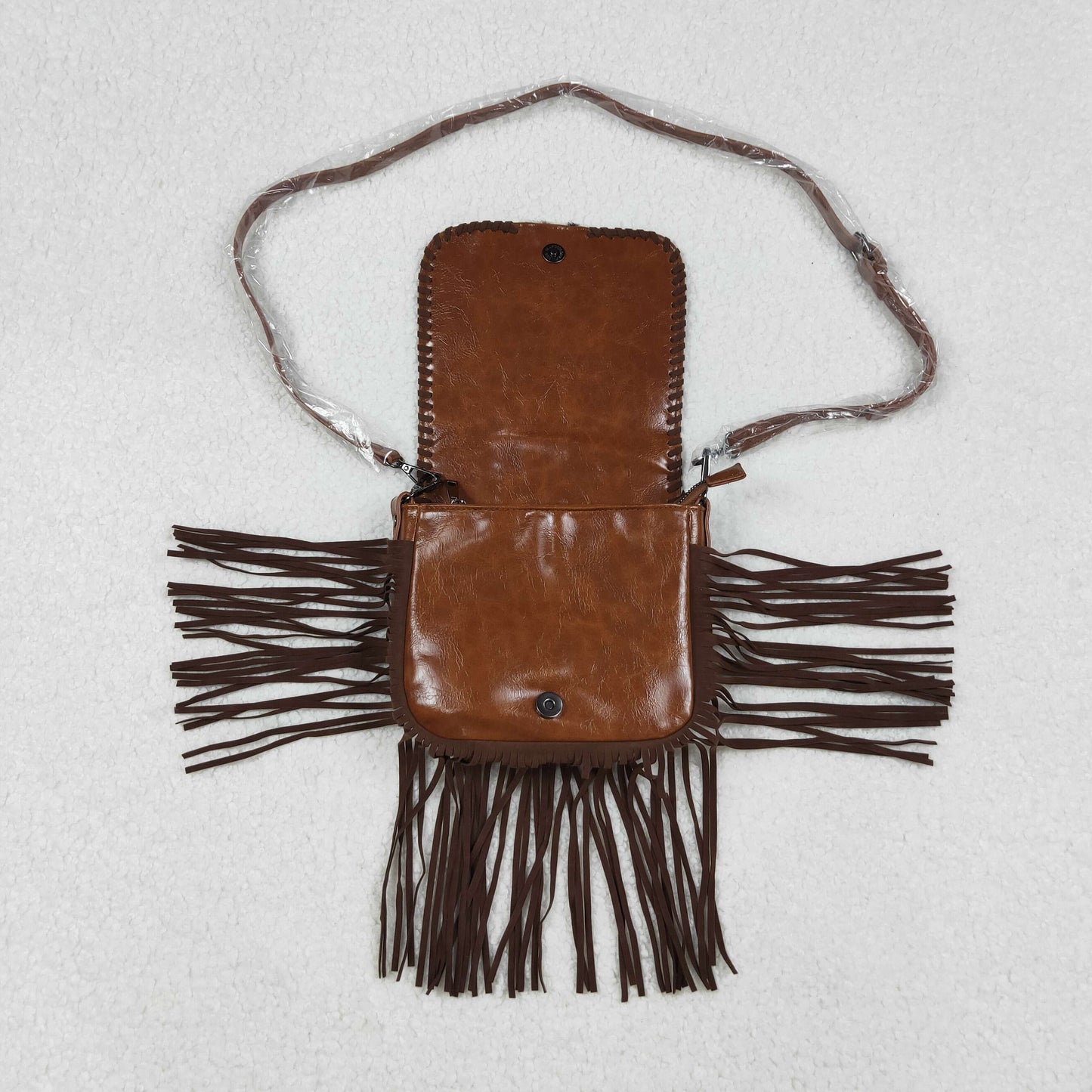 USA Brown Cow Print Handbags With Tassel