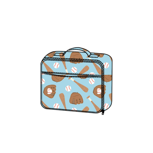 Baby Kids Blue Baseballs Team Zipper Lunch Boxes Preorder