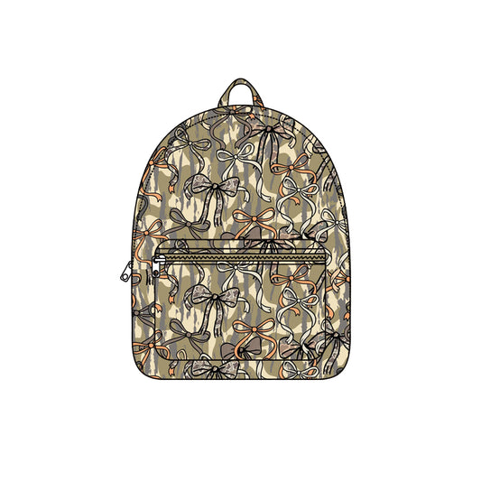 Baby Kids Southern Olive Camo Bows School Back Bags Preorder