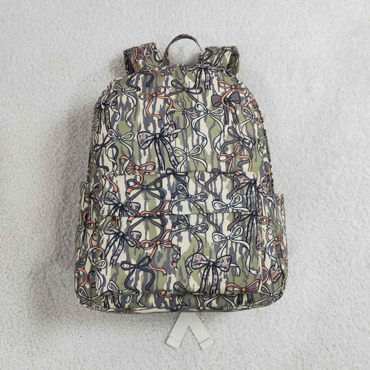 Baby Kids Southern Olive Camo Bows School Back Bags