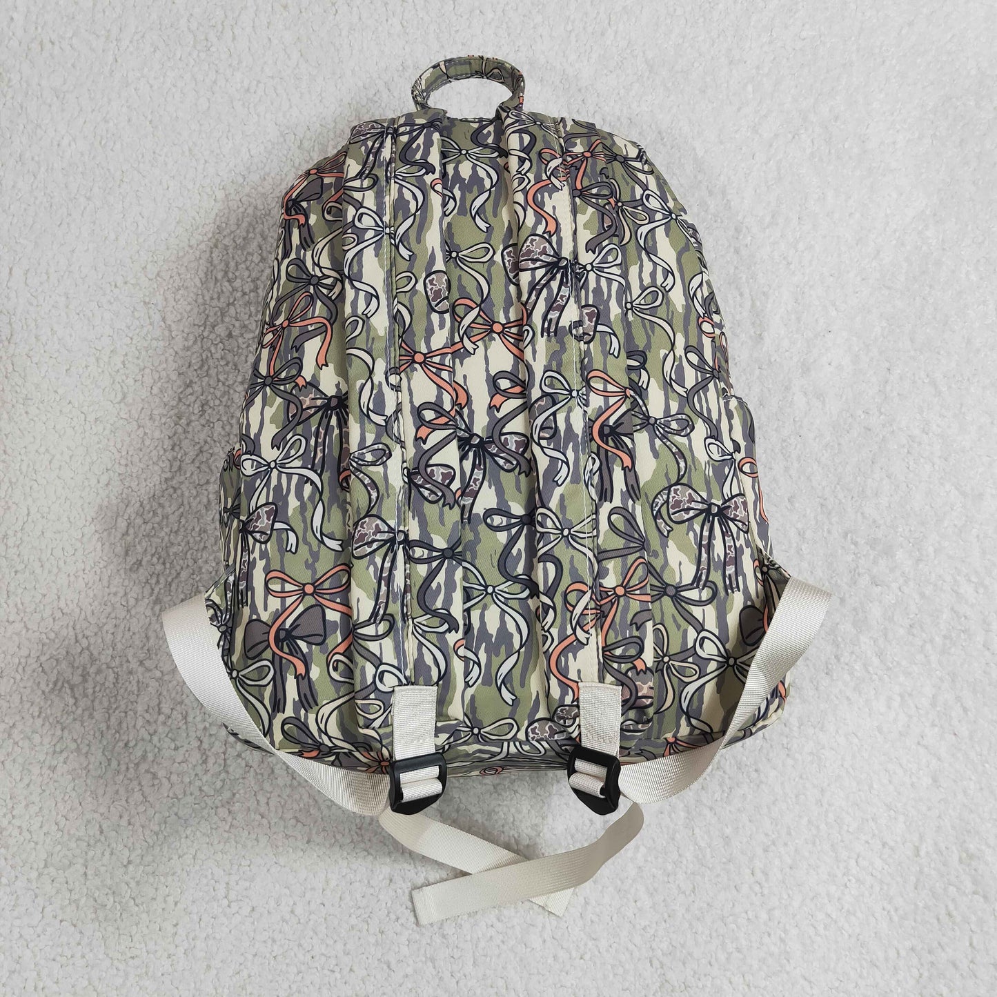 Sibling Baby Girls Back To School Wood Camo Bows Backpack Bags Lunch Boxes