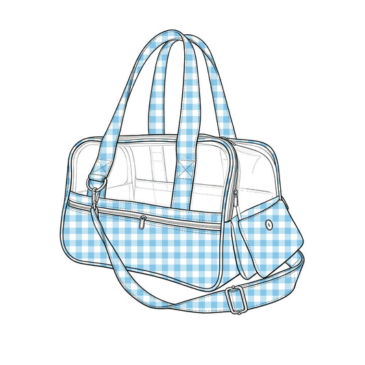 Baby Kids Blue Checked Space Capsule Pet Bags Boxes Preorder