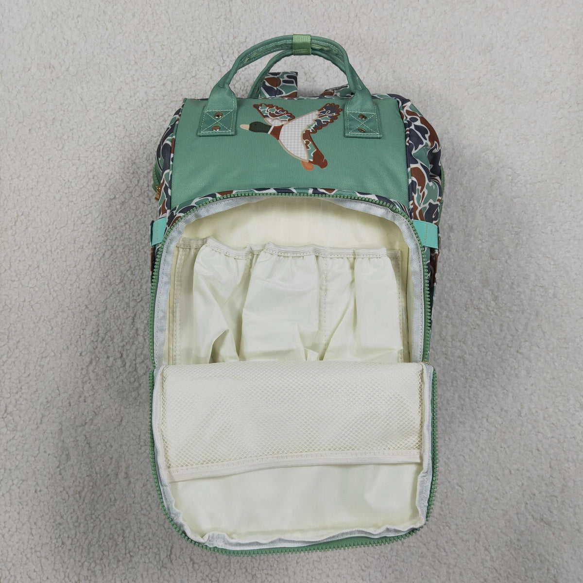Baby Kids Green Camo Ducks Mommy Diaper Backpacks Bags