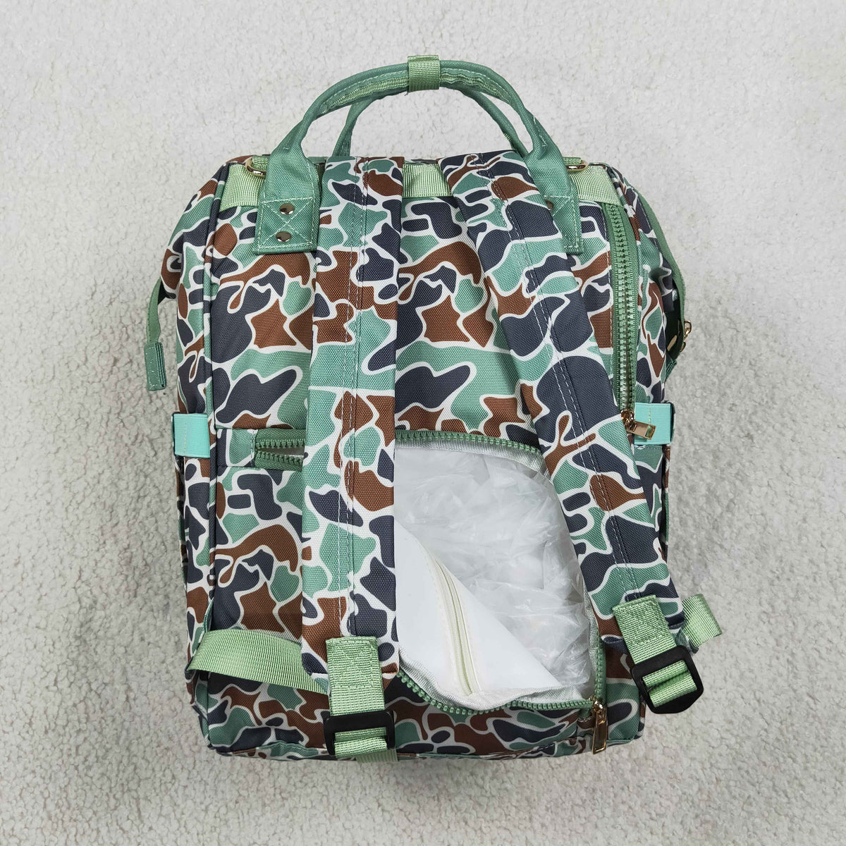 Baby Kids Green Camo Ducks Mommy Diaper Backpacks Bags