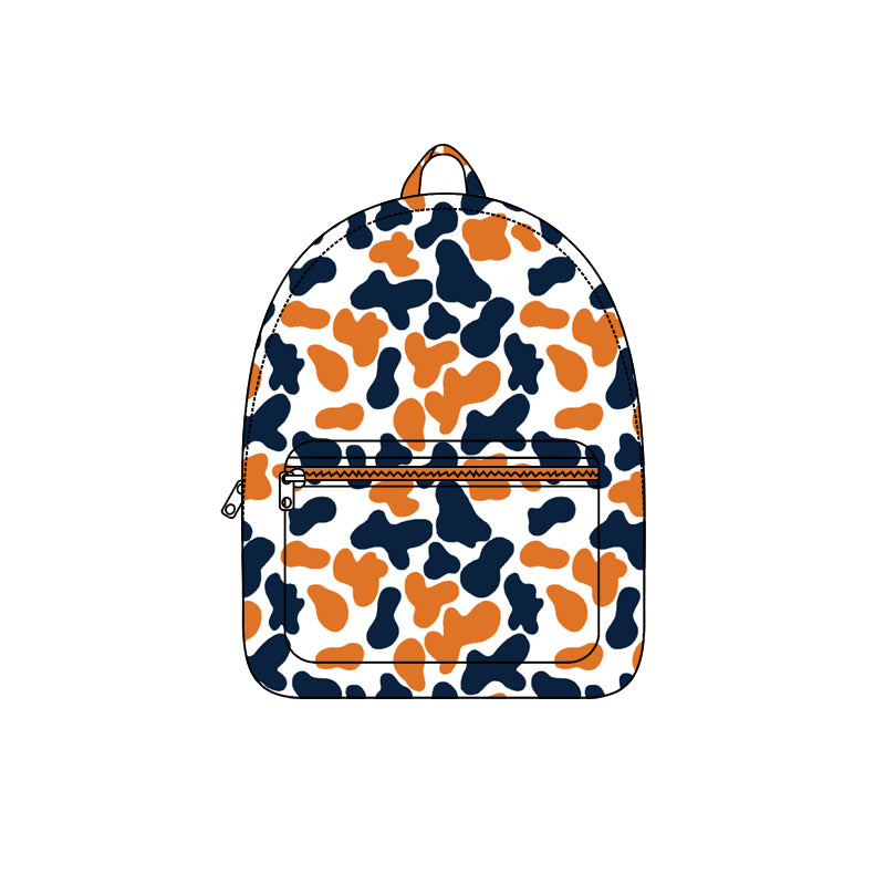 Preorder moq 5 Baby Kids Navy Orange Camo Backpack Bags