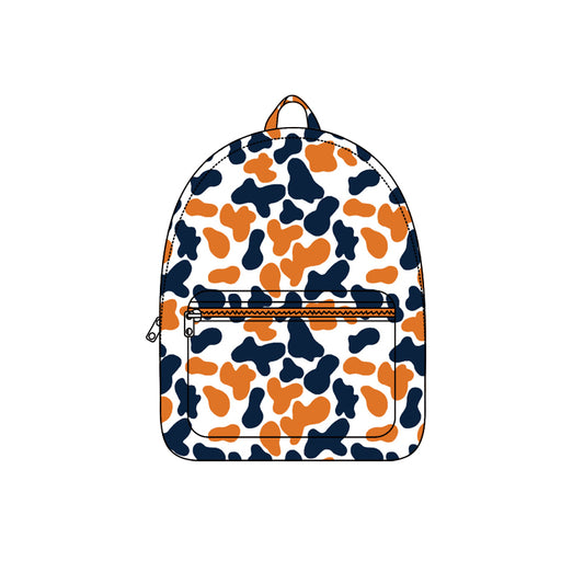 Preorder moq 5 Baby Kids Navy Orange Camo Backpack Bags