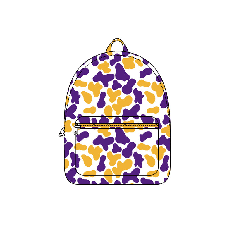 Preorder moq 5 Baby Kids Yellow Purple Camo Backpack Bags