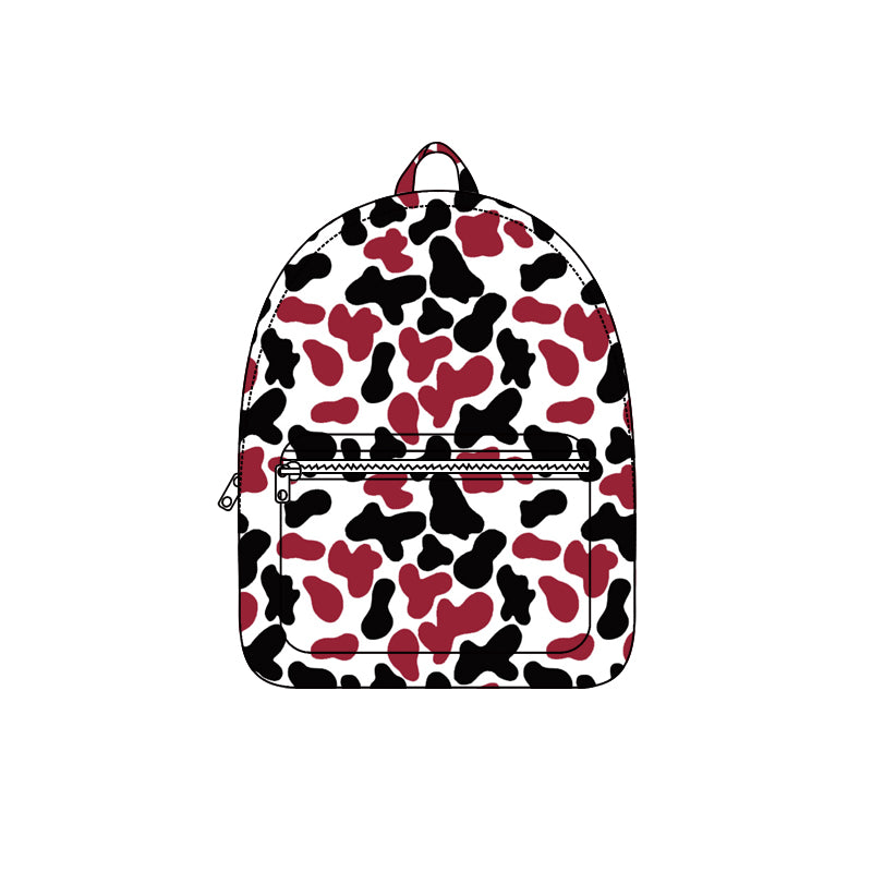 Preorder moq 5 Baby Kids Maroon Black Camo Backpack Bags