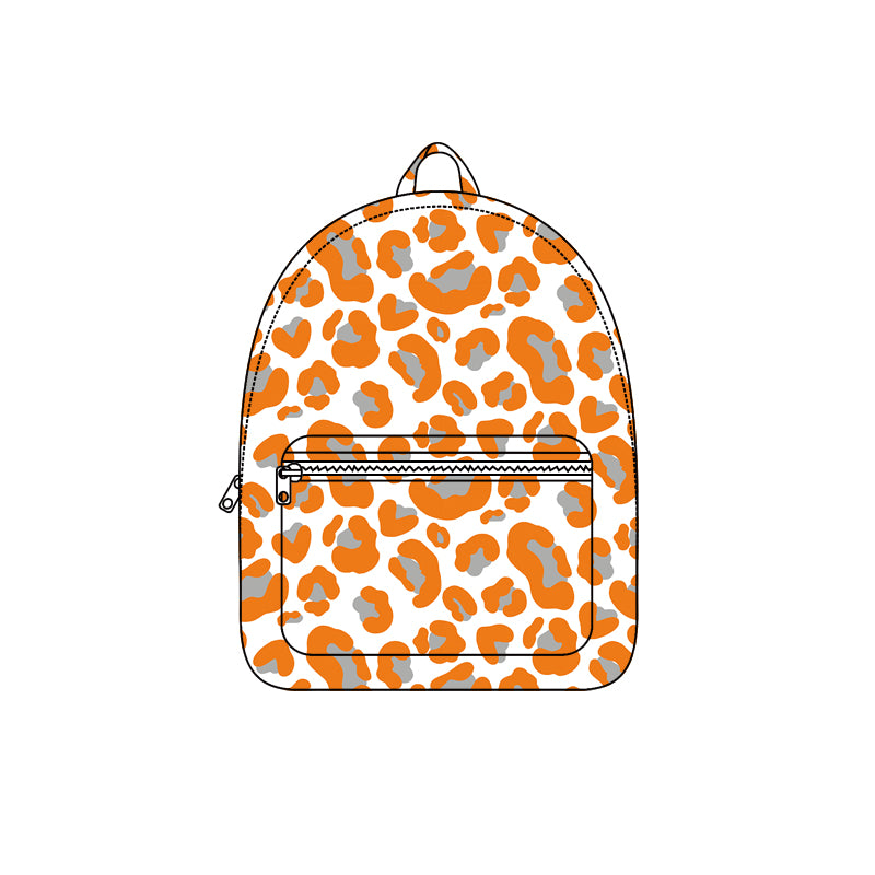 Preorder moq 5 Baby Kids Grey Orange Leopard Camo Backpack Bags