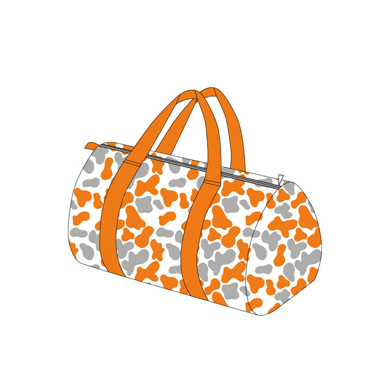 Preorder moq 5 Adult Grey Orange Camo Gym Bags