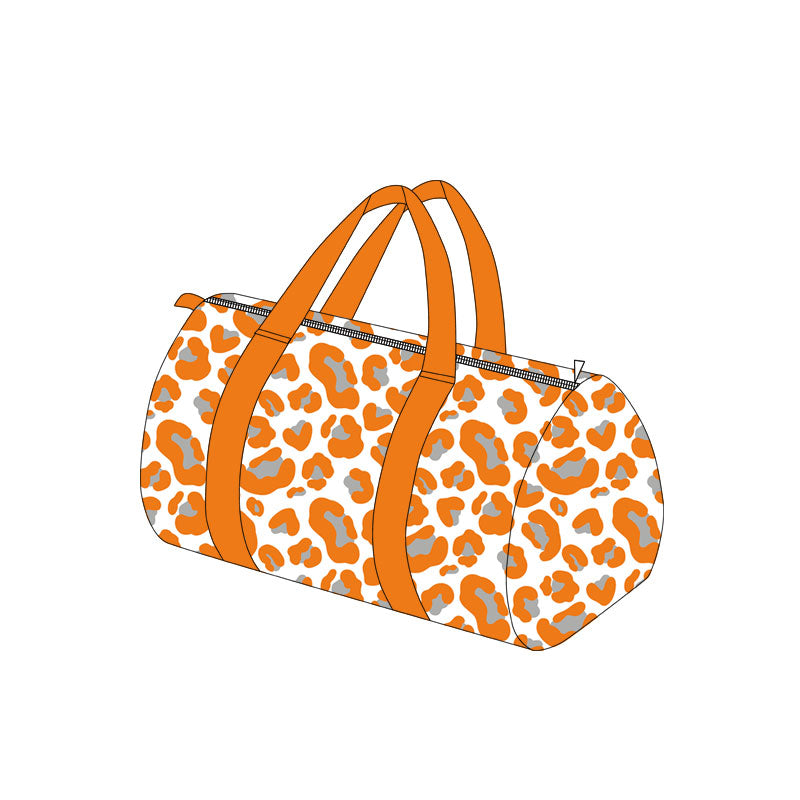 Preorder moq 5 Adult Grey Orange Leopard Camo Gym Bags