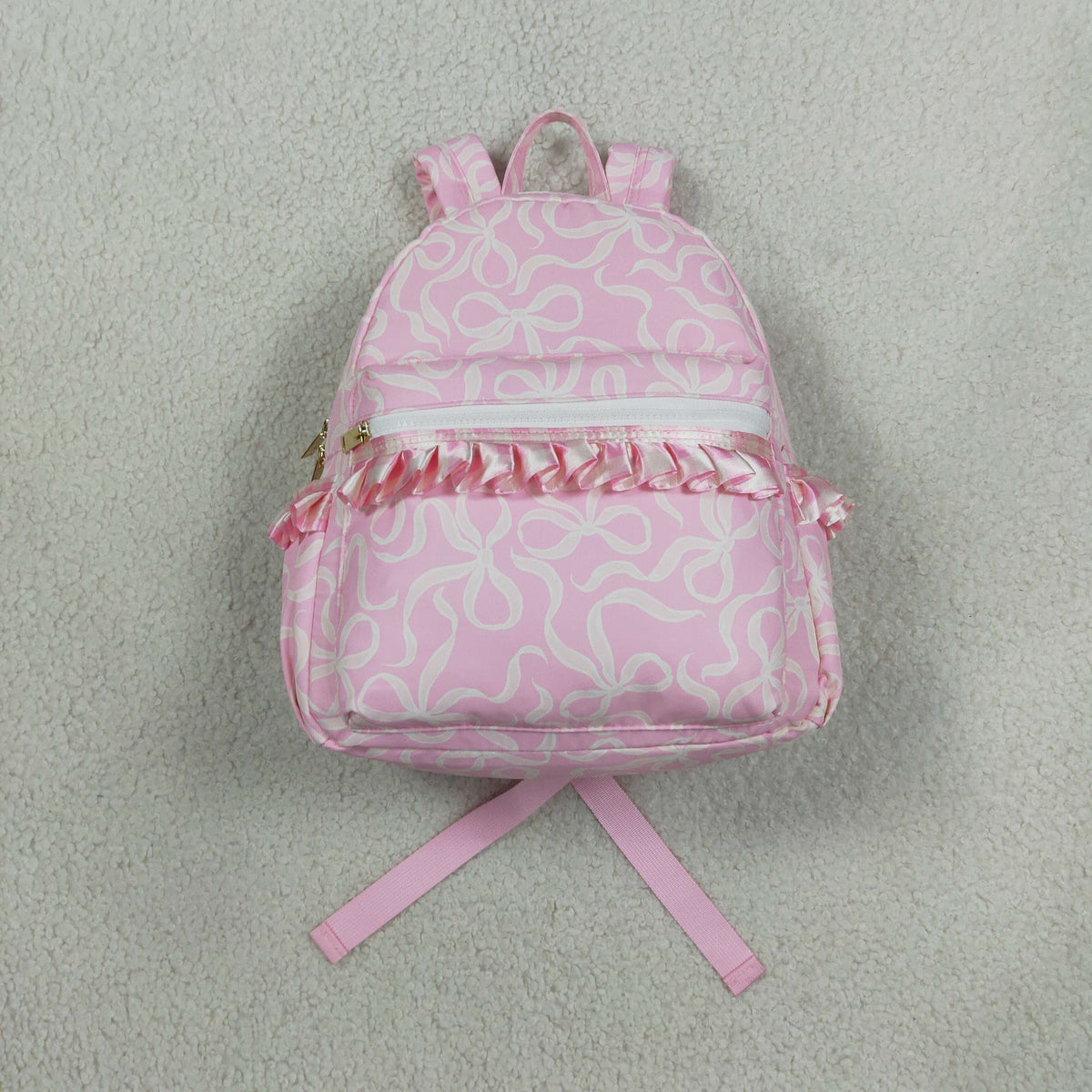 Sibling Baby Girls Pink Bows Ruffle School Bags Lunch Boxes