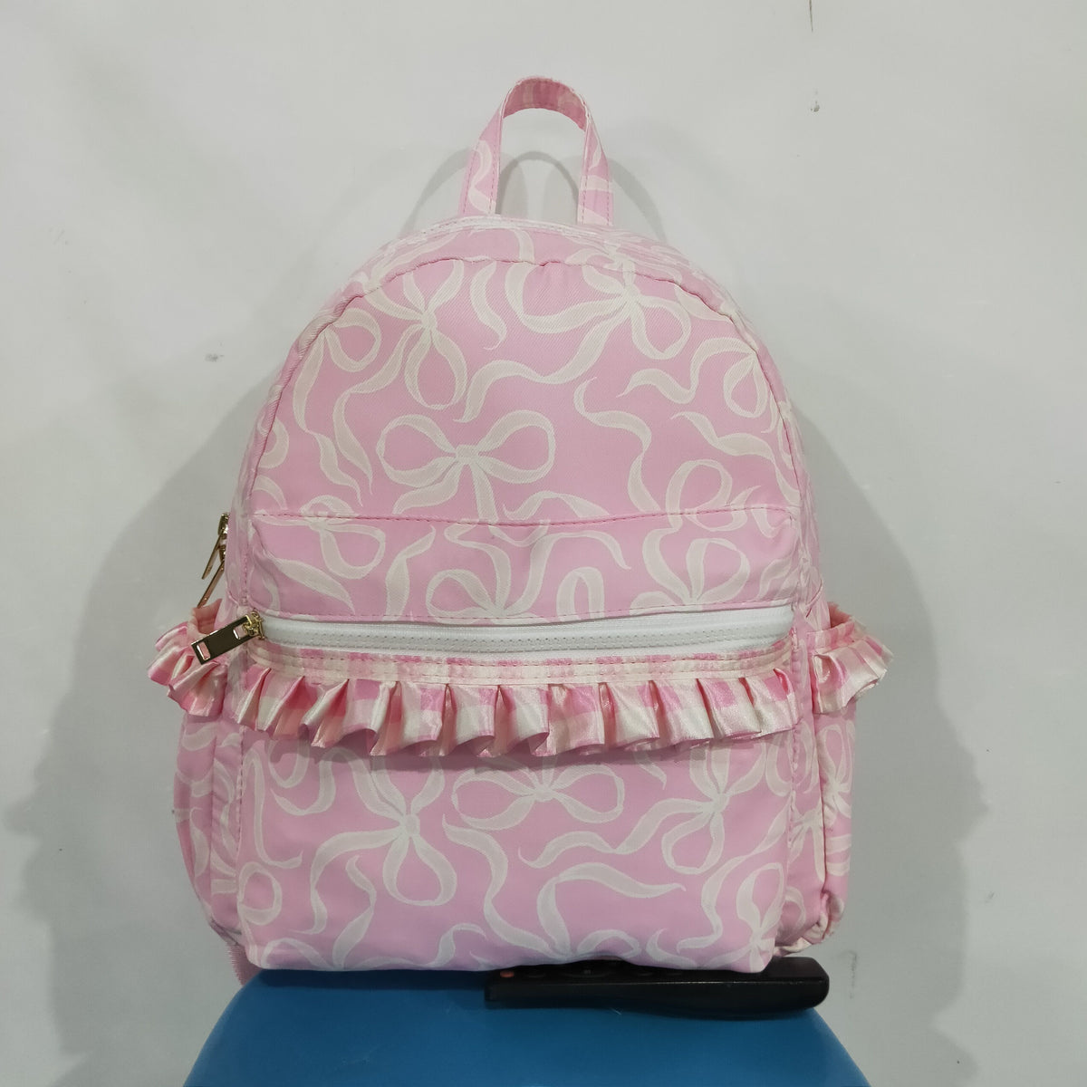 Baby Girls Pink Bows Plaid School Backpack Bags