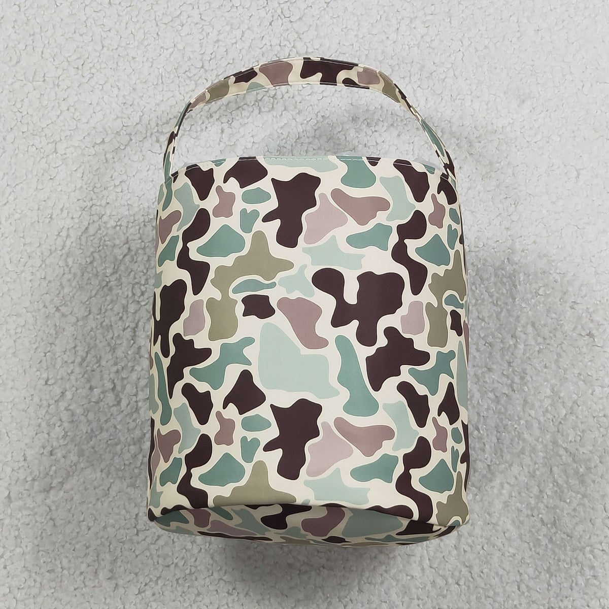 Embroidery Rabbits Baby Kids Pink Brown Camo Easter Bucket Baskets Bags