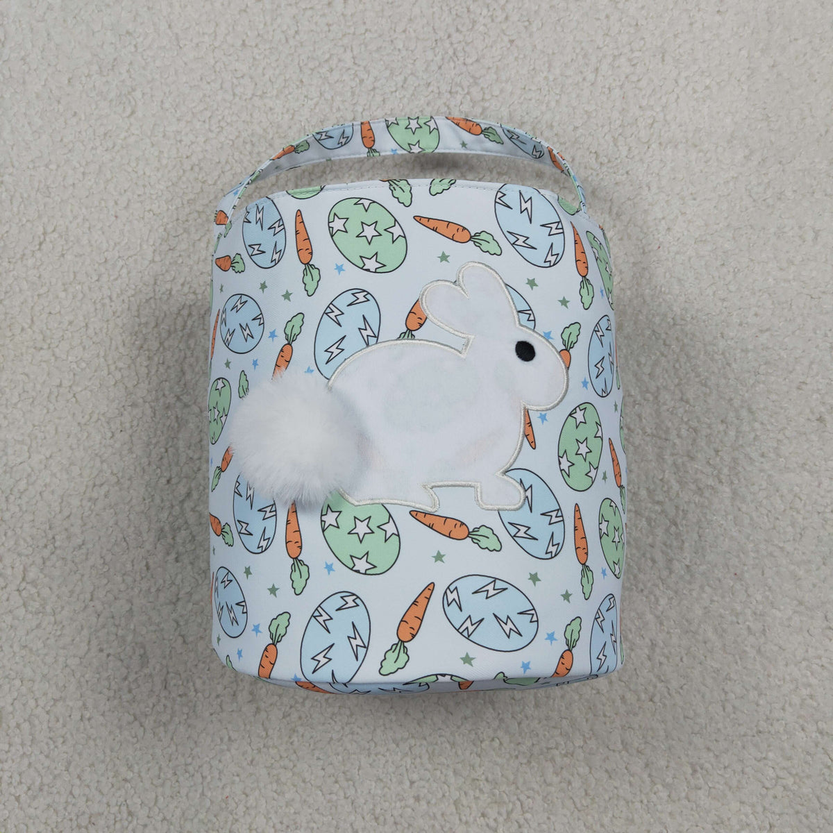 Embroidery Rabbits Baby Kids Carrots Eggs  Easter Bucket Baskets Bags