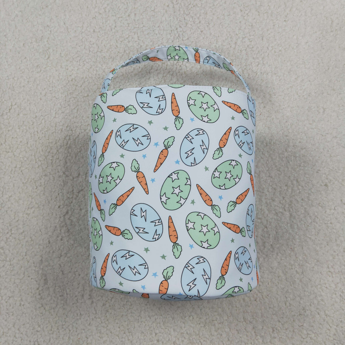 Embroidery Rabbits Baby Kids Carrots Eggs  Easter Bucket Baskets Bags