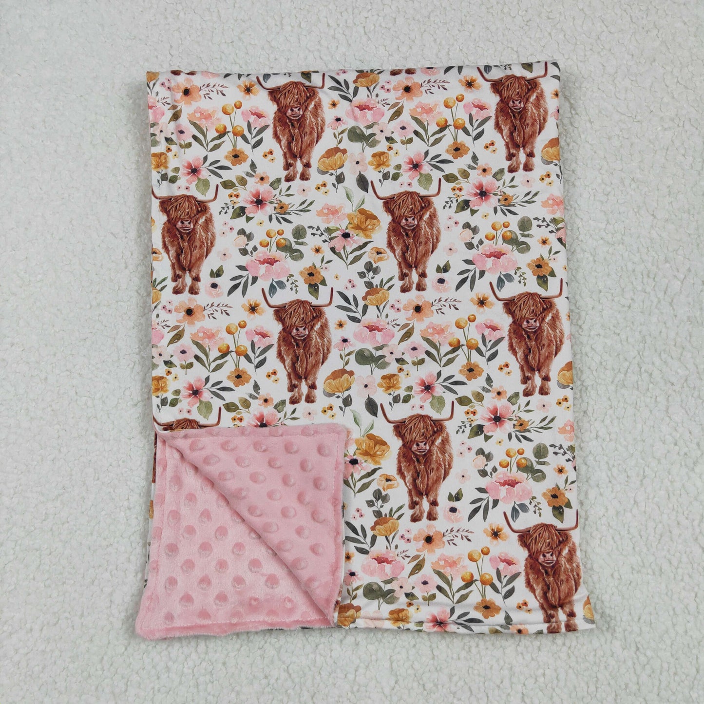 USA Shop Baby Girls Pink Cow Western Blankets