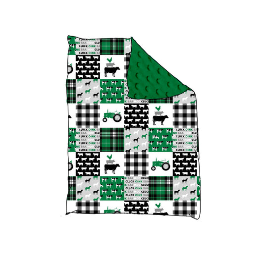 Baby Kids Green Farm Western blankets preorder