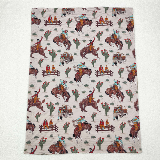 USA Shop Baby Boys Cactus Horse Rodeos Little Buddy Minky Blankets