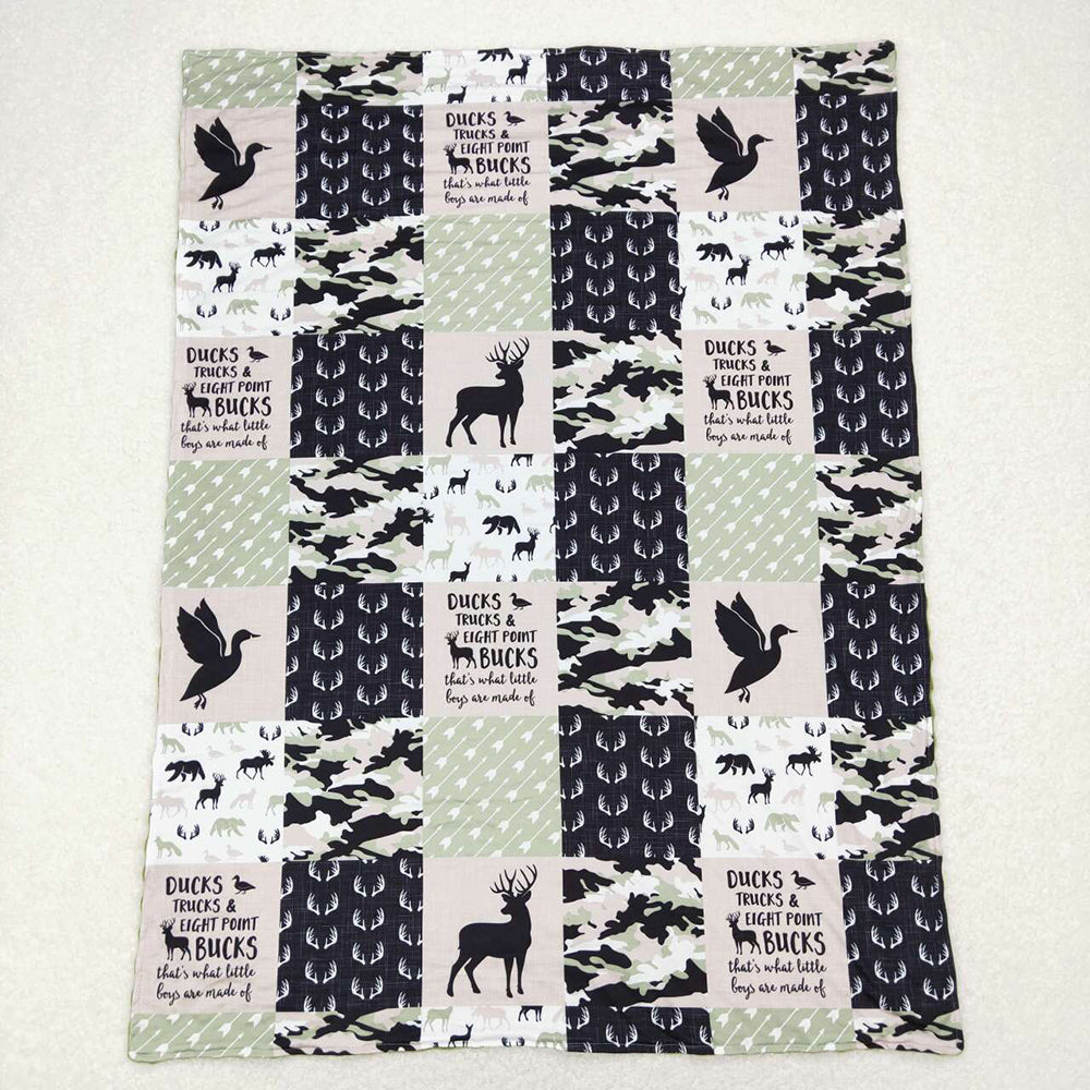 USA Shop Baby Kids Green Hunting Deer Minky Blankets