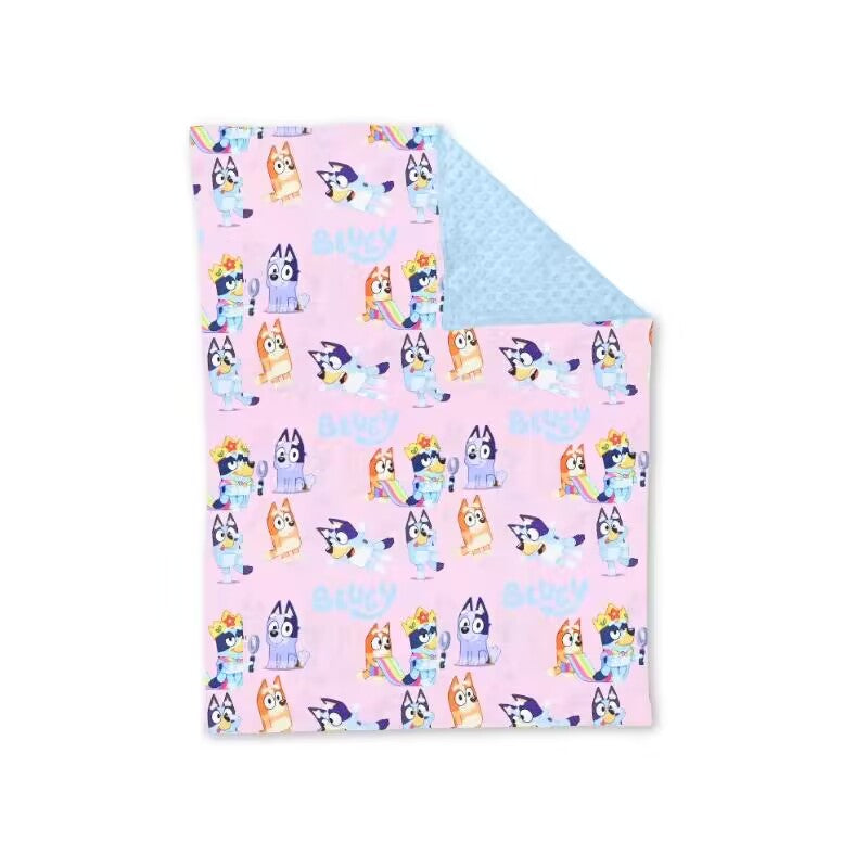 Baby Girls Pink Dogs Minky Blankets preorder