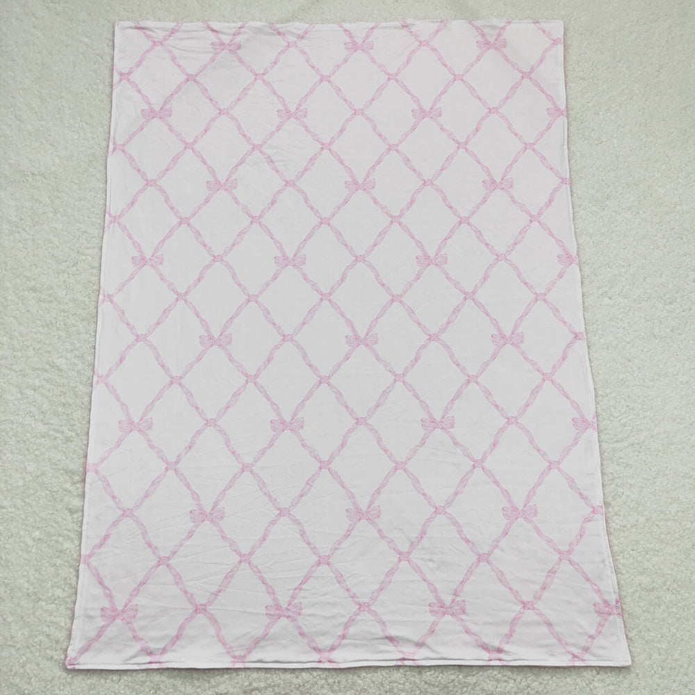 USA Shop Baby Girls Pink Bows Minky Blankets
