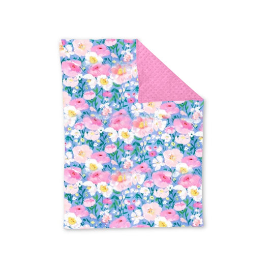 Baby Girls Pink Flowers Minky Blankets preorder