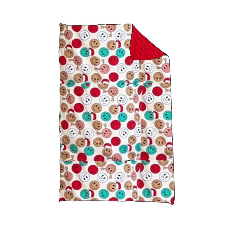 Baby Toddler Christmas Smile Deer Minky Blankets preorder