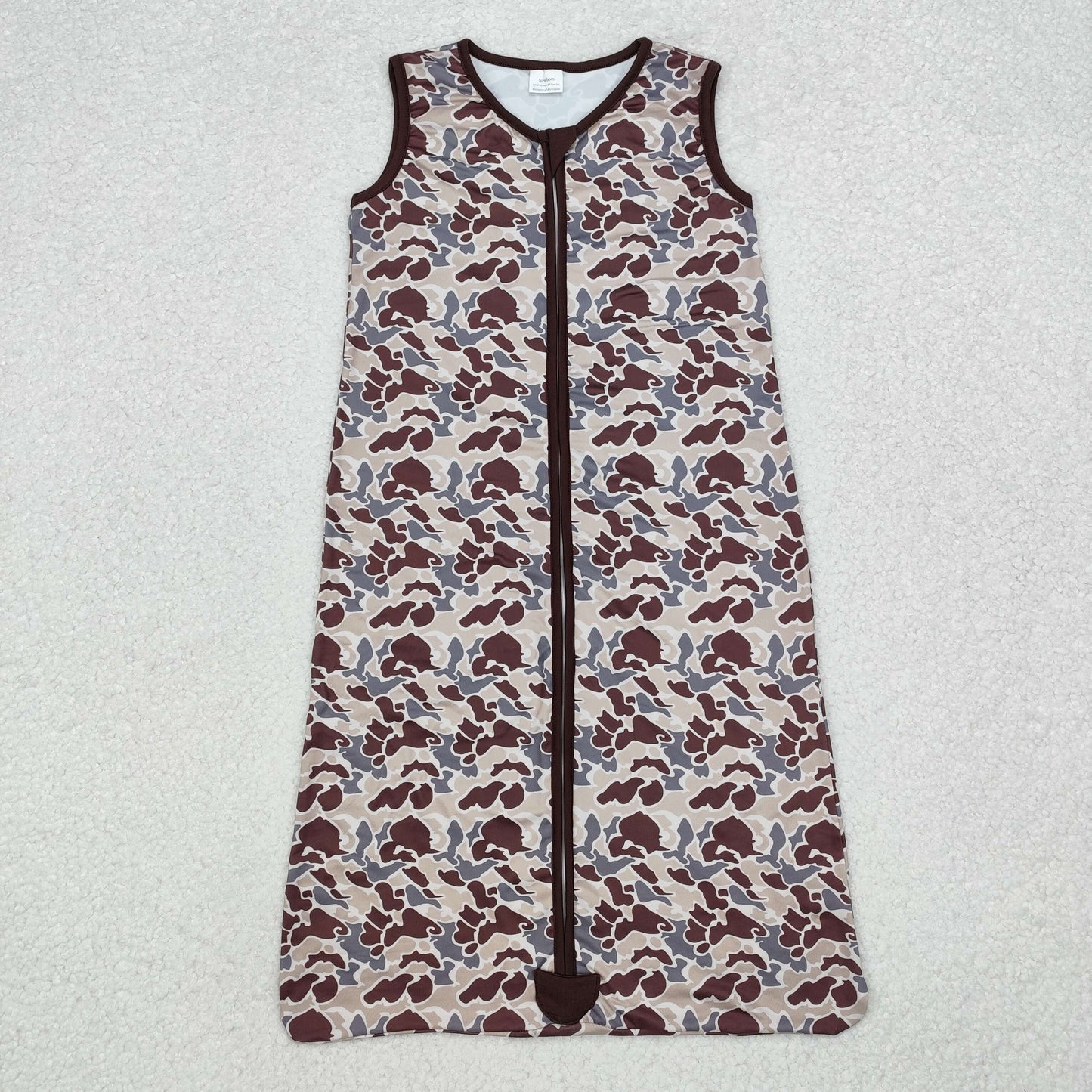 Sibling Baby Newborn Fall Camo Zip Gowns
