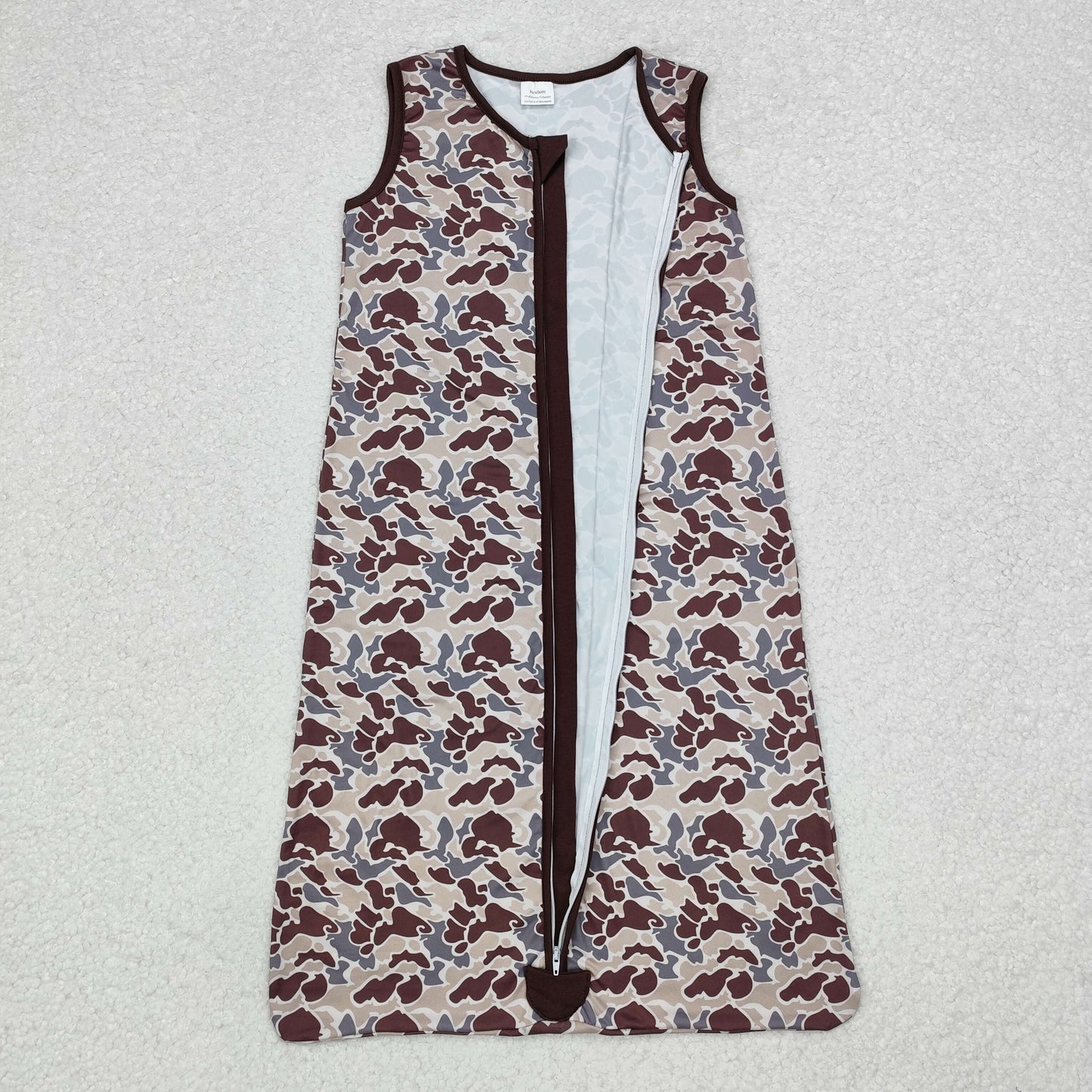 Sibling Baby Newborn Fall Camo Zip Gowns