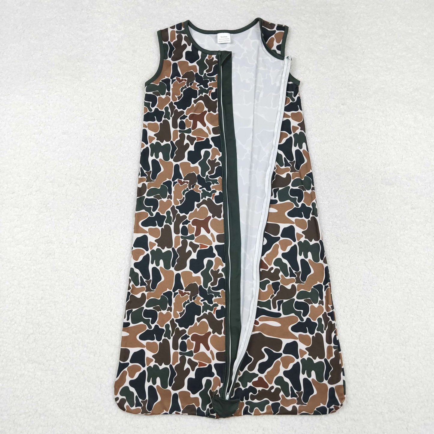 Sibling Baby Newborn Fall Camo Zip Gowns