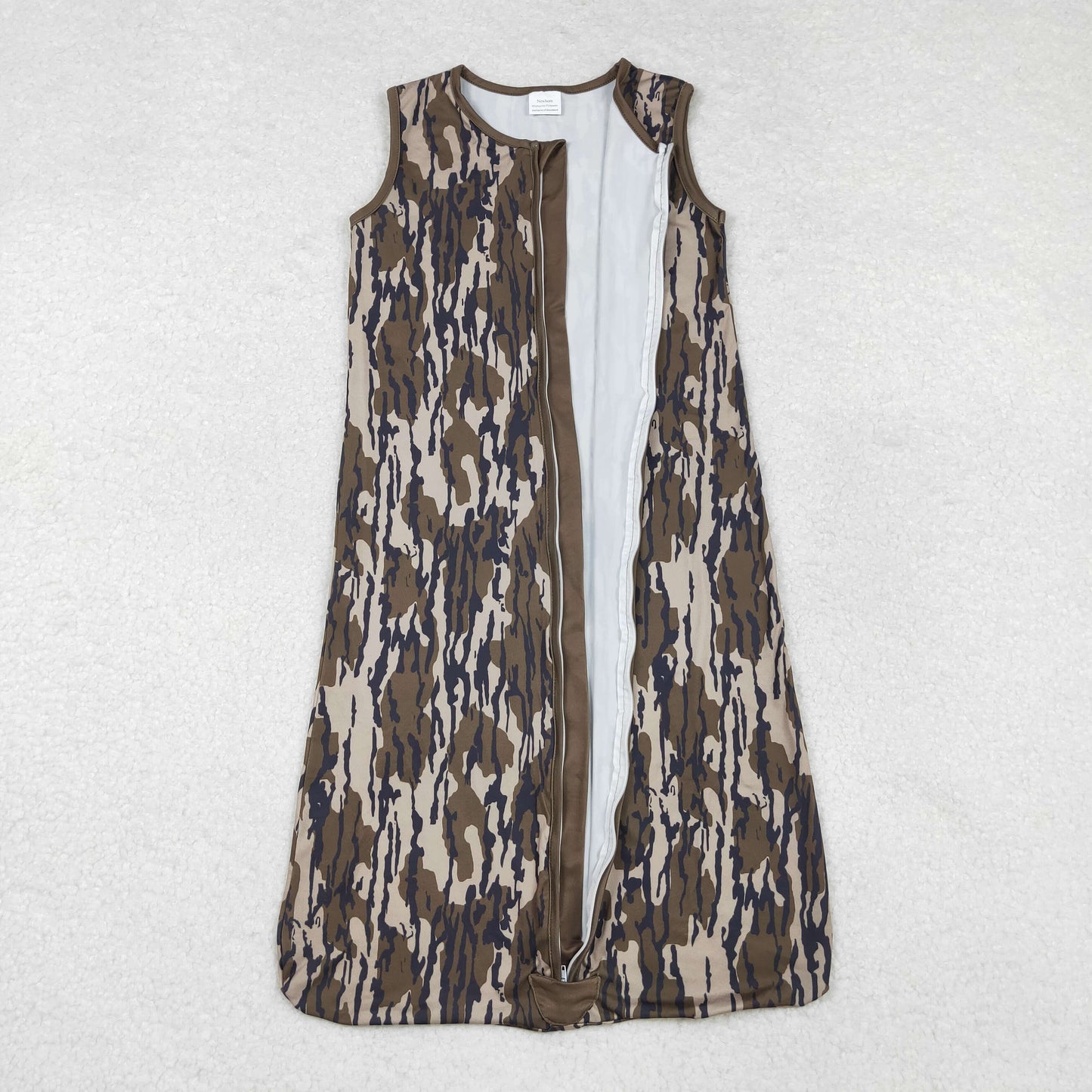 Sibling Baby Newborn Fall Camo Zip Gowns