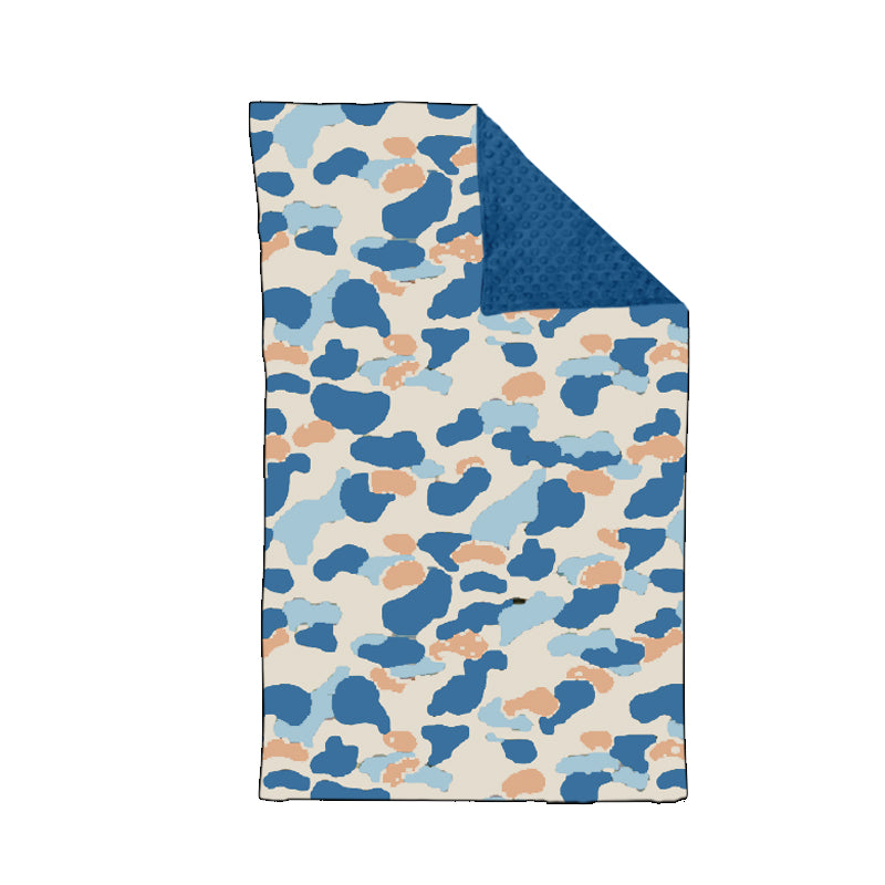 Baby Toddler Children Blue Camo Minky Blankets preorder