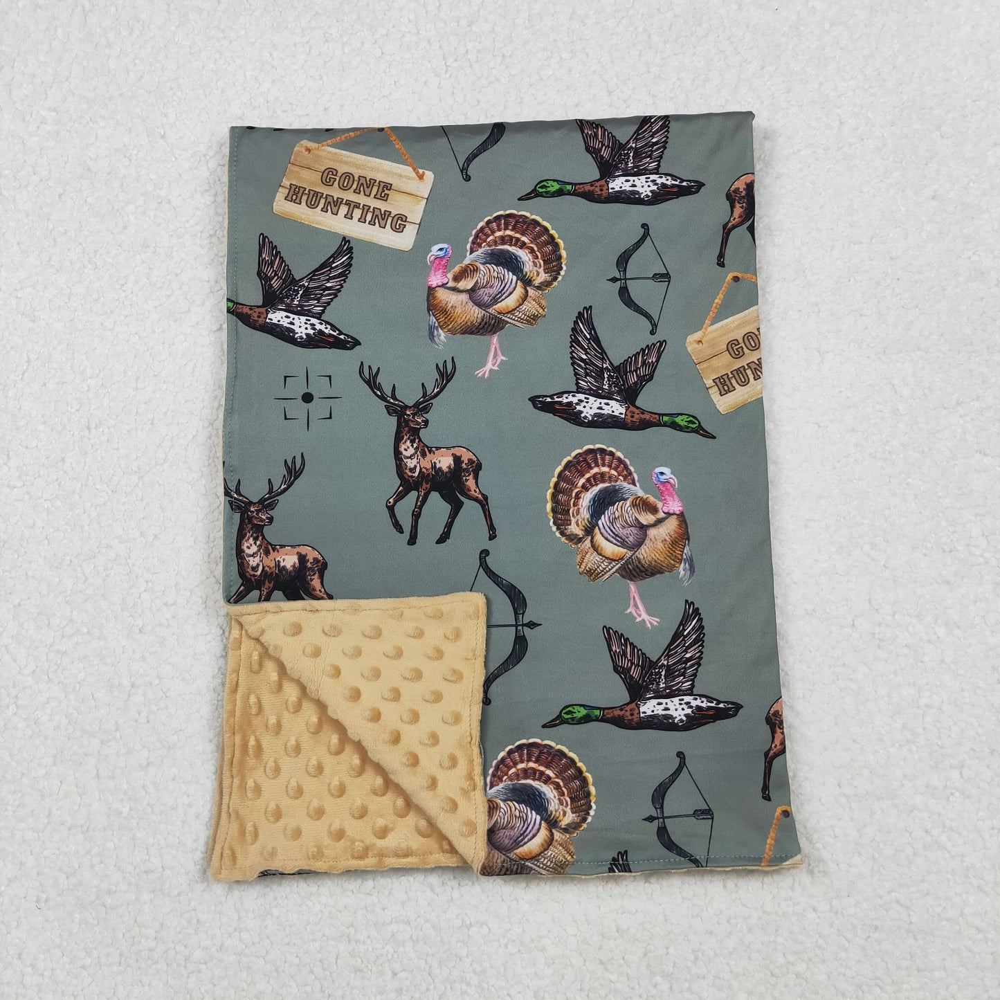 USA Shop Baby Boys Deer Ducks Turkey Hunting Little Buddy Minky Blankets