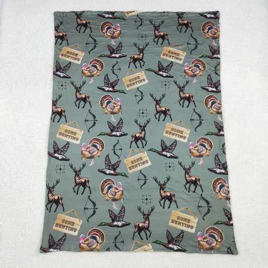 USA Shop Baby Boys Deer Ducks Turkey Hunting Little Buddy Minky Blankets