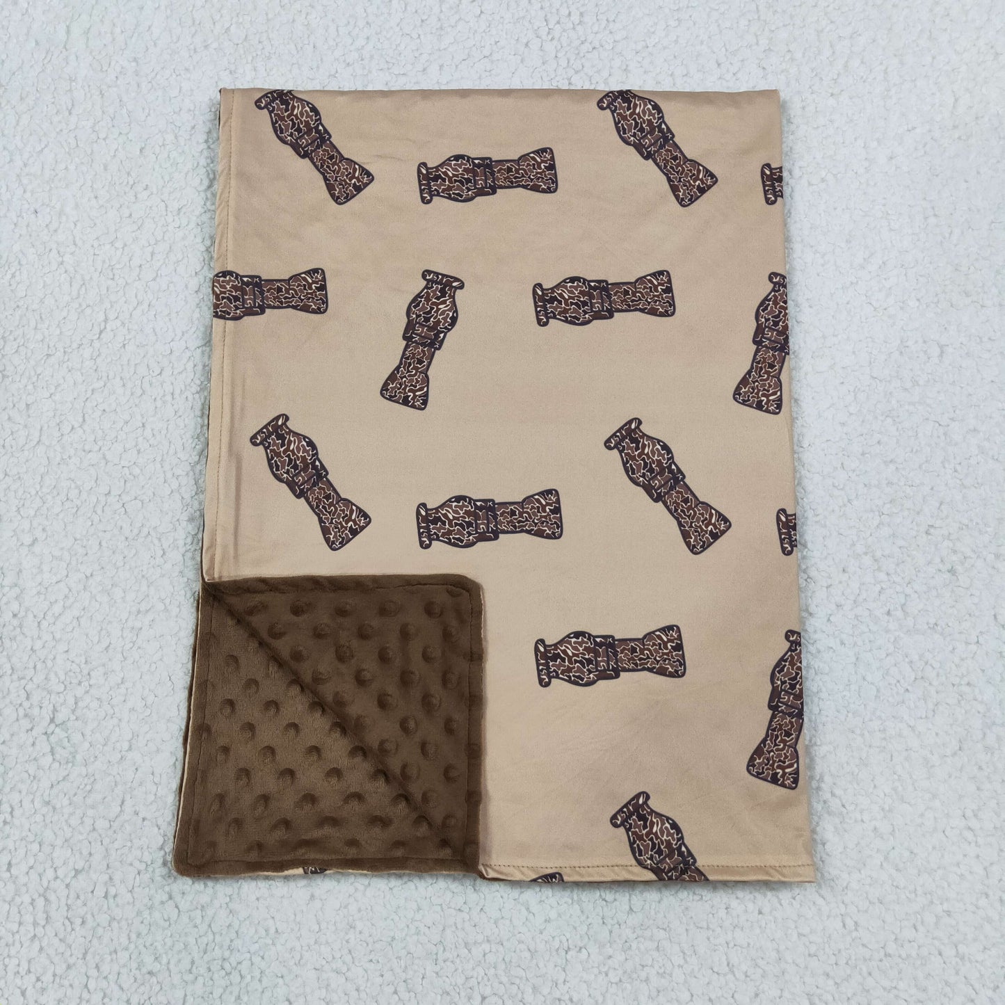 Baby Toddler Children Hunting Duck Call Brown Minky Blankets
