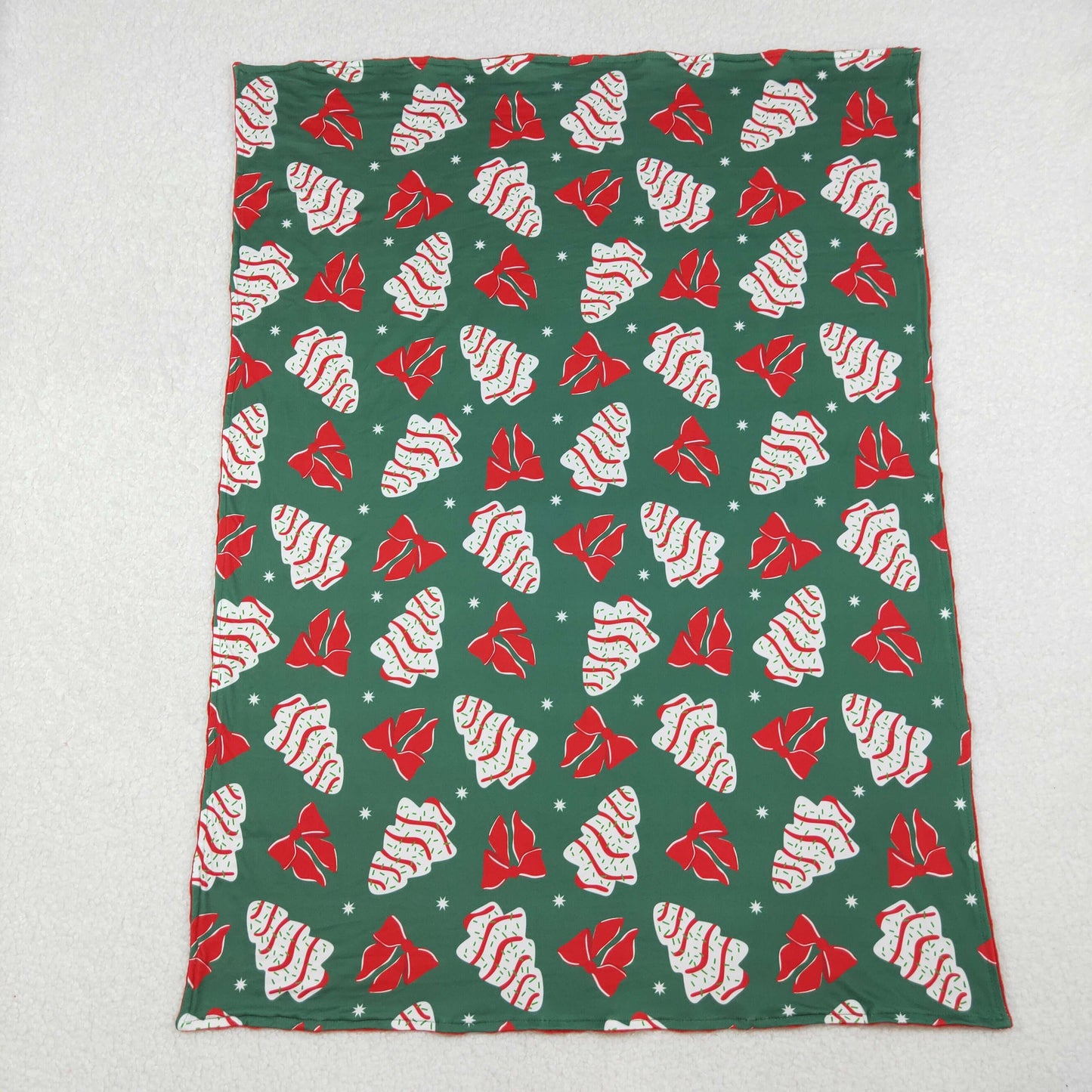 Baby Toddler Children Christmas Tree Cake Bows Minky Blankets