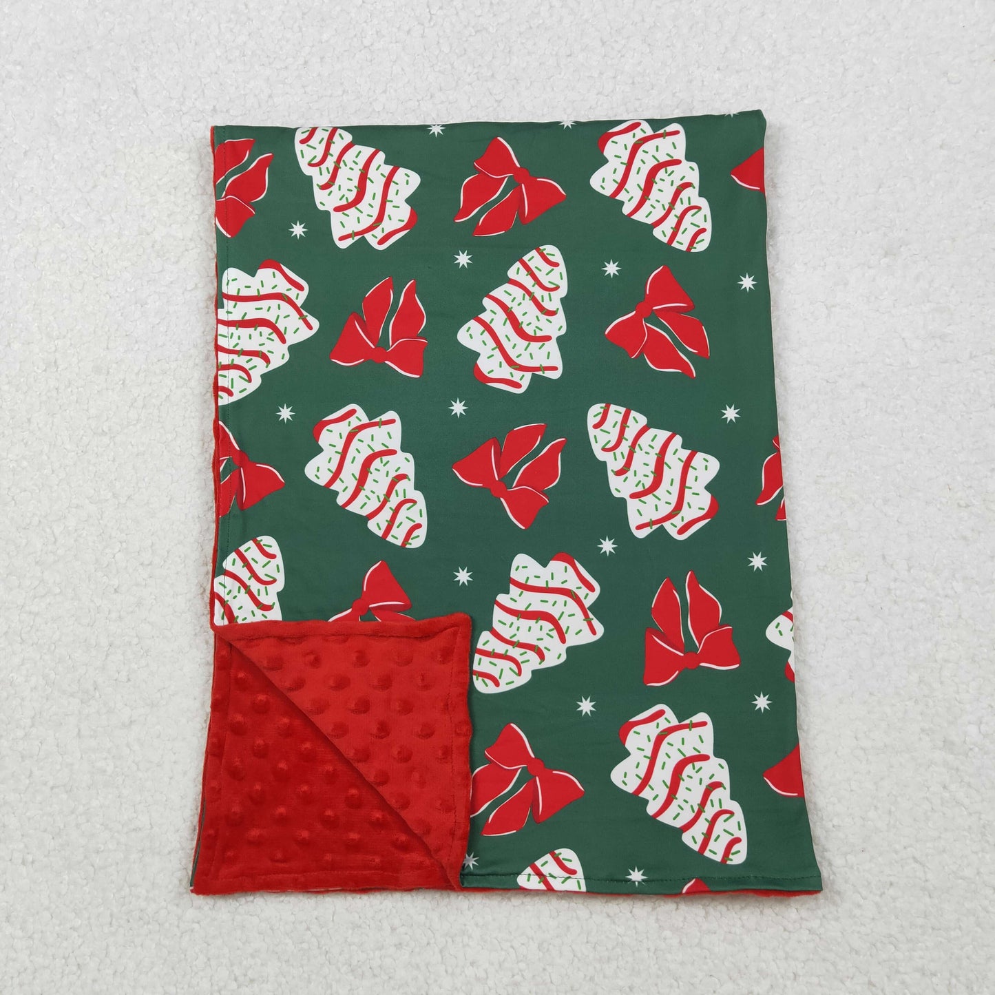 Baby Toddler Children Christmas Tree Cake Bows Minky Blankets