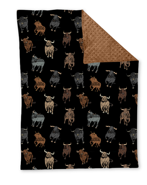 Baby Toddler Children Western Black Cows Minky Blankets preorder