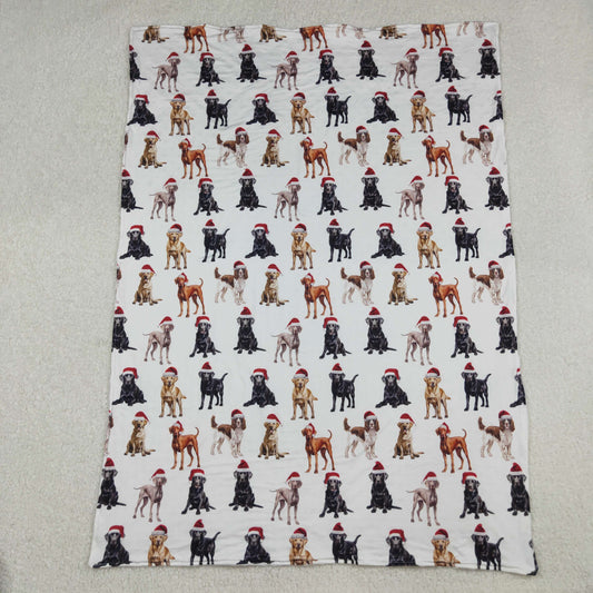 Baby Kids Christmas Hats Dogs Plaid Blankets
