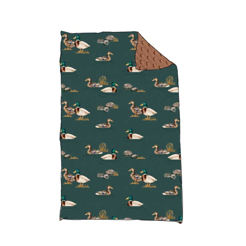 Baby Toddler Children Mallard Ducks Brown Minky Blankets preorder