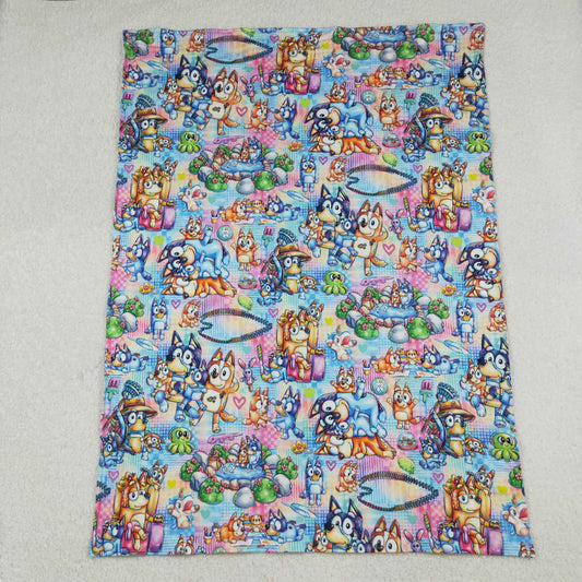 Baby Kids Colorful Checked Cartoon Dogs Blankets