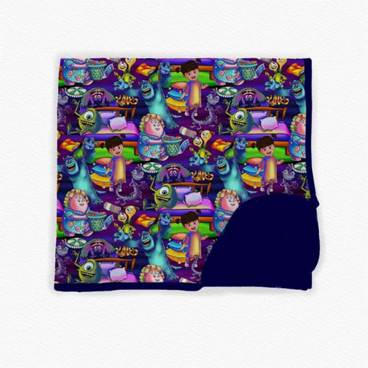 Baby Toddler Girls Boys Cartoon Monster Purple Minky Blankets preorder